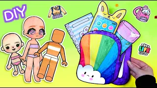 Paper DIY🌈Back to School Girls Outfit #tocaboca #gacha #roblox #asmr