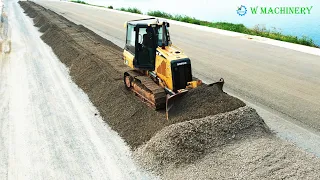 Nice Activities Cat Dozer Spreading Gravel Building Foundation Roads | Bulldozer Pushing Gravel