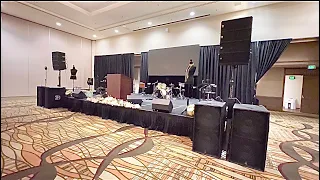 Soportes  para el line array, evento en Anaheim.