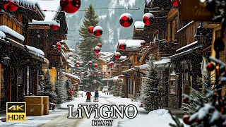 LIVIGNO  🇮🇹🎄Heavenly Snowy Day Walk In The Best Christmas village in Italy 4K🎄