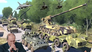 🔴 45 Russian Expensive T-66 Progrev-T Army Vehicles Convoy Destroyed By Ukranian Flenkerf Drones G5