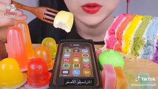 Asmr colors Cake, jelly, phone, mochi 아스마 케이크, 젤리, 전화, 떡