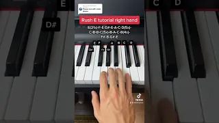 Rush E easy piano tutorial with note names! (Right Hand)