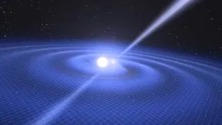 Artist's impression of the pulsar PSR J0348+0432 and its white dwarf companion