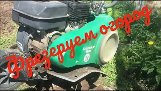 Фрезеруем огород фрезами  мотоблоком  Caiman Vario