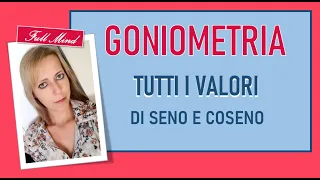 Goniometria: trovare TUTTI I VALORI di seno e coseno!