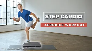 15 Minute Step Cardio Aerobics | Trainer of the Month Club | Well+Good