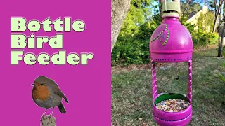 Magenta Bottle Bird Feeder