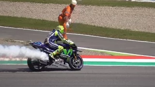 SI rompe la moto a Valentino Rossi al Mugello al correntaio il 22.05.2016