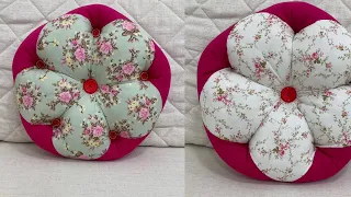 Beautiful cushion using little material ! Super fast and economical to do. #creative sewing