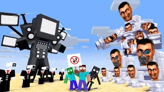 TITAN TV MAN vs GIANT SKIBIDI TOILET ARMY and SPEAKERMAN BOSS  - Minecraft Animation