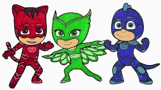 Герои в Масках Изменили Цвет Костюмов Раскраска Для Детей | PJ Masks Coloring