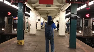 NYC Subway HD 60fps: R160 G & F Trains @ Hoyt - Schermerhorn Streets (When Foamers Collide LMAO)