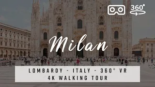 Milan, Italy 🇮🇹 Lombardy - 360° VR 4K Walking Tour with best of Deep House Music