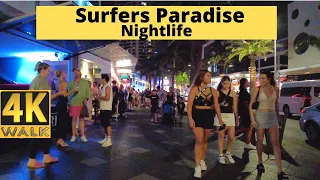 Surfers Paradise Nightlife - Gold Coast  - Australia 🇦🇺 -  4K Walk