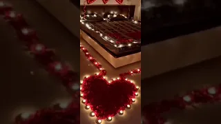 #Surprise Romantic Room Decoration for Birthday, Anniversary || candle light dinner at home
