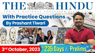 The Hindu Analysis by Prashant Tiwari | 3 October 2023 | Current Affairs Today | StudyIQ