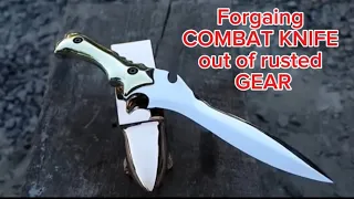 Forgaing COMBAT KNIFE out of rusted GEAR#unfrezzmyaccount #virl #youtube