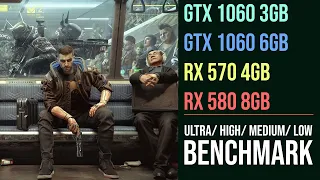 GTX 1060 3GB vs GTX 1060 6GB vs RX 570 vs RX 580 Cyberpunk 2077