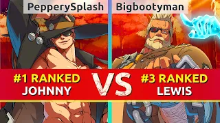 GGST ▰ PepperySplash (#1 Ranked Johnny) vs Bigbootyman (#3 Ranked Goldlewis). High Level Gameplay