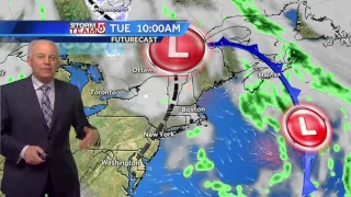 Video: Below average temps., spot showers