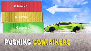 Which Vehicle Can Push Containers Farthest? - BeamNG Drive