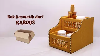 Make a simple cosmetic shelf from CARDBOARD! | Best out of waste