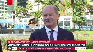 LIVE: Bundeskanzler Scholz und Außenministerin Baerbock bei der UN-Vollversammlung