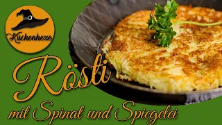 Rösti mit Spinat und Spiegelei