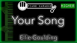 Your Song (HIGHER +4) - Ellie Goulding - Piano Karaoke Instrumental