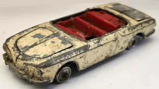 Volkswagen 1500 Karmann Ghia No. 239, Corgi custom restoration. Diecast model toy.