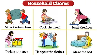 25+ Household Chores Vocabularies |⭐ Household Chores in English With Picture And Sentence