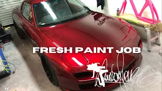 MAZDA RX7 painted in Mazda 46V Crystal Soul Red