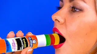 FUNNY DIY SCHOOL SUPPLY IDEAS || Sneaking Food In Class And More Hacks by 123 GO!