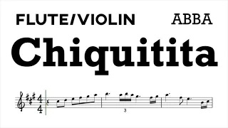 Chiquitita by ABBA Flute Violin Sheet Music Backing Track Play Along Partitura