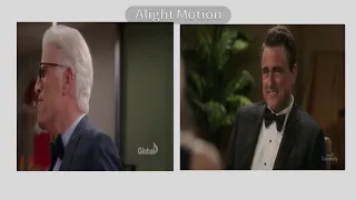 original michael laugh vs eleanor michael laugh side by side (the good place)