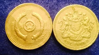 1983 and 2001 One Pound Coin Of United Kingdom