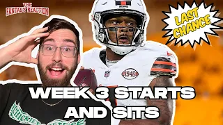 This is Deshaun Watson's Last Chance! Week 3 Starts and Sits | The Fantasy Reaction Show