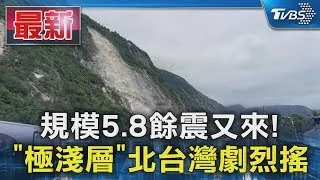 規模5.8餘震又來! 「極淺層」北台灣劇烈搖｜TVBS新聞