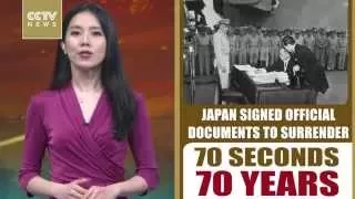 Japan signs documents to surrender in WWII in 1945