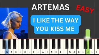 Artemas - I like the way you kiss me (Easy Piano Tutorial) ( + Noten)