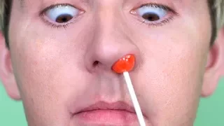 LOLLIPOP STUCK IN NOSE!