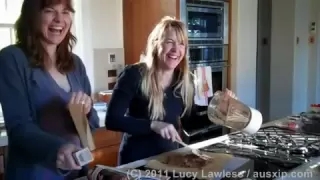 Lucy Lawless And Her Lovely Assistant Renee O'Connor In the Kitchen