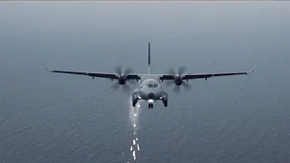 1st C295 of India Air force releases its jettison flares which is part of self-protection suite