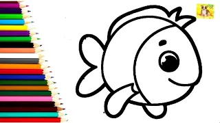 Как нарисовать Рыбку/Просто рисовать Рыбку#милыерисунки