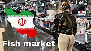 Walk in fish market 4k | Showing the fish market in Iran