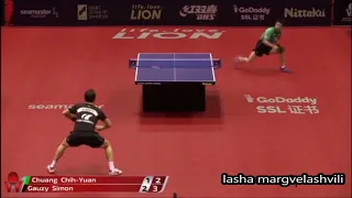 Simon Gauzy vs Chuang Chih Yuan (Japan Open 2018)