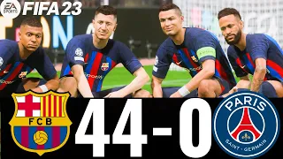 FIFA 23 -MESSI, RONALDO, MBAPPE, NEYMAR, HAALAND ALL STAR ! FC BARCA 44-0 PSG! UEFA SUPER CUP !