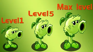 Plants Vs Zombies 2 Primal Peashooter Level 1 Vs Level 5 Vs Maxlevel Who can win? PvZ 2