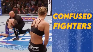 "FIGHTERS GETTING FINISHED then START GRAPPLING the REF" Moments in UFC/MMA